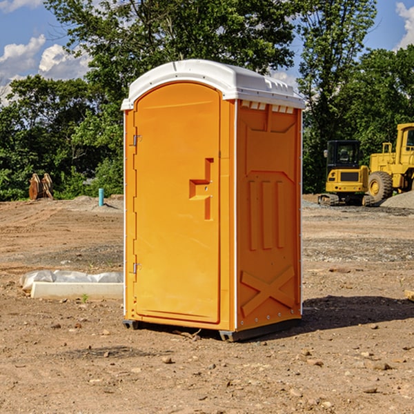 how often are the porta potties cleaned and serviced during a rental period in Pawnee County